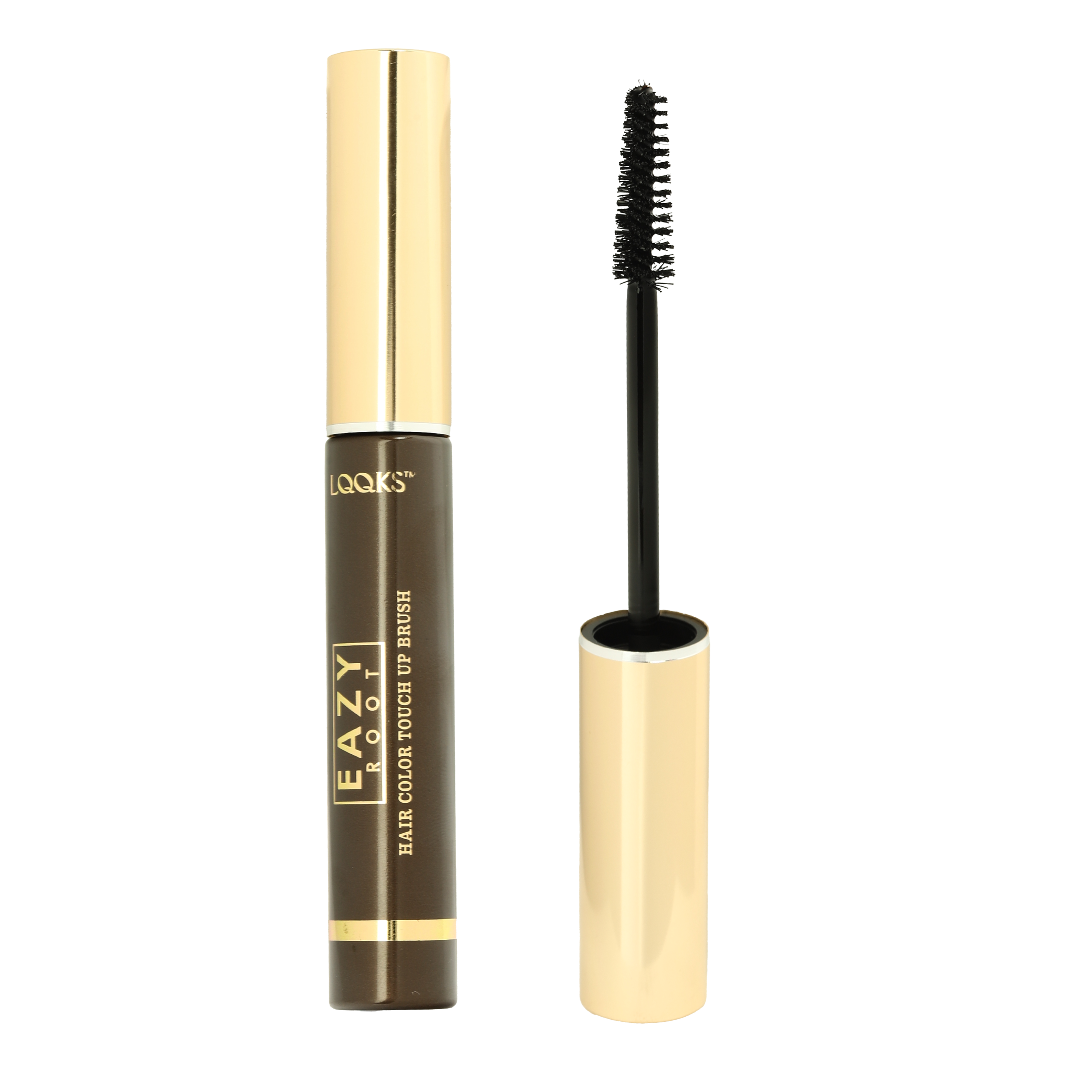 LQQKS Eazy Root Touch-Up Hair Brush & Stick Set - Instant Grey Root Coverage - Temporary Hair Color, Concealer for Black, Medium Brown & Dark Brown Hair