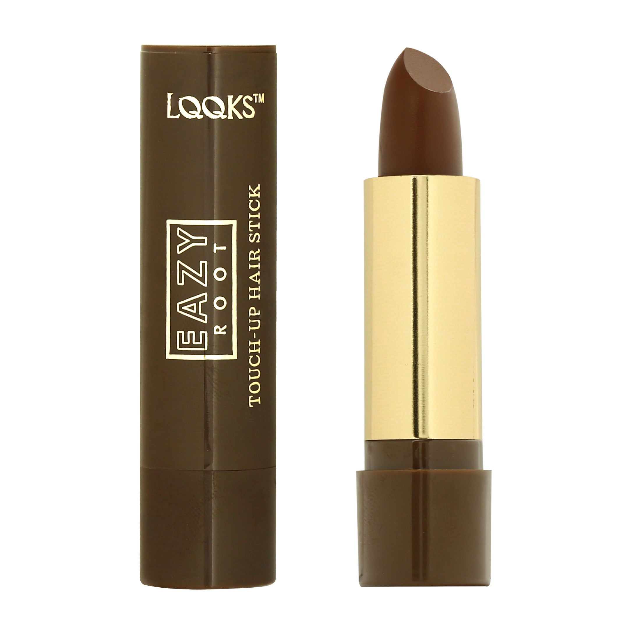 LQQKS Eazy Root Touch-Up Hair Brush & Stick Set - Instant Grey Root Coverage - Temporary Hair Color, Concealer for Black, Medium Brown & Dark Brown Hair