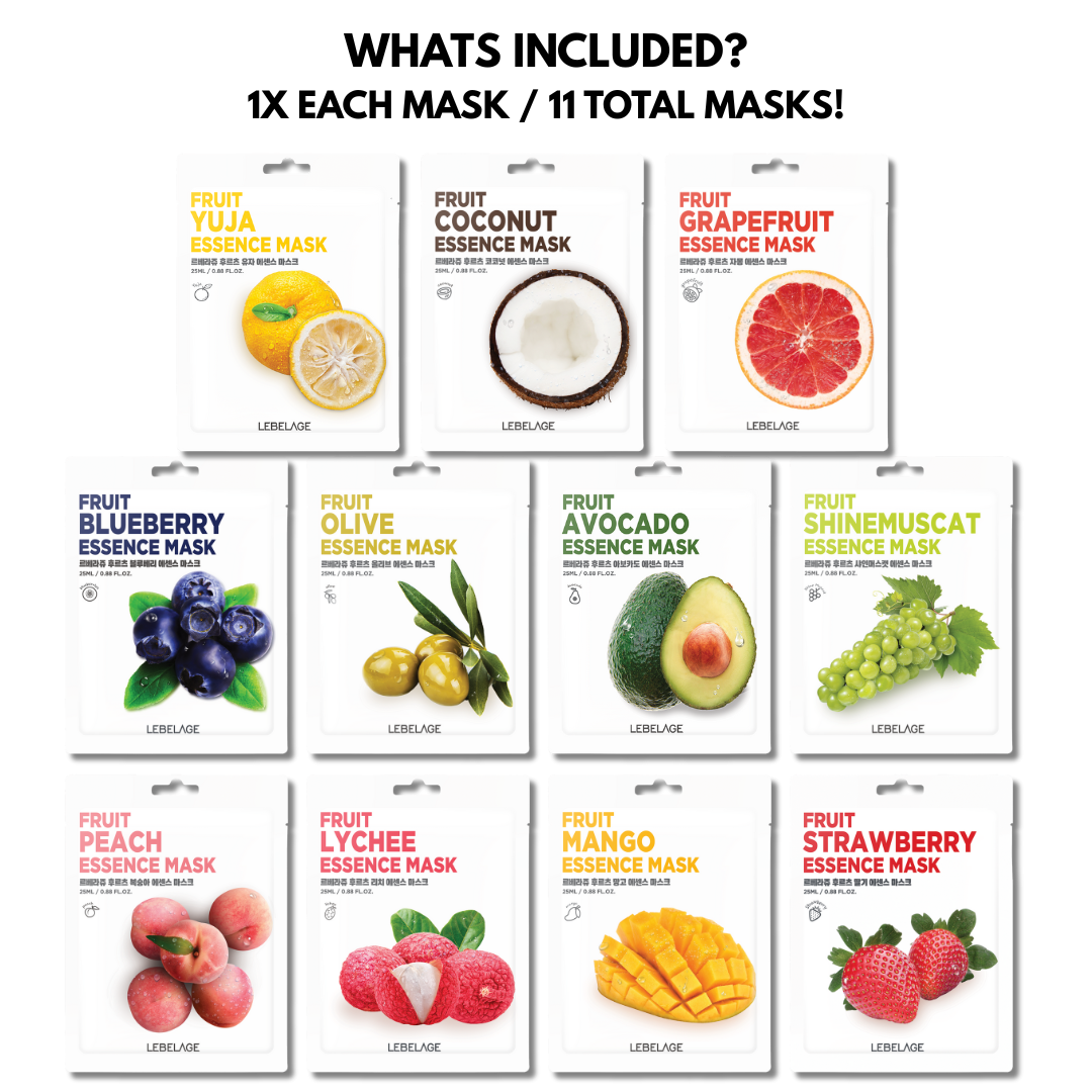 11 Piece Facial Sheet Mask Set