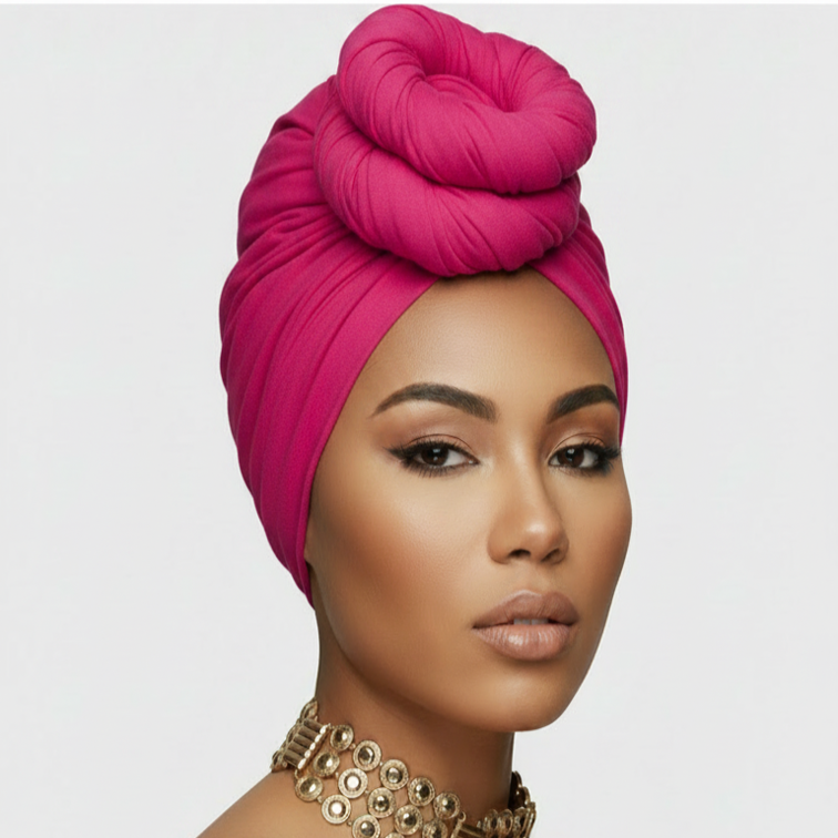 LQQKS Jersey Knit Stretch Head Wrap Scarf 20" x 67" (Magic Scarf) | No-Pin Turban for Natural Hair
