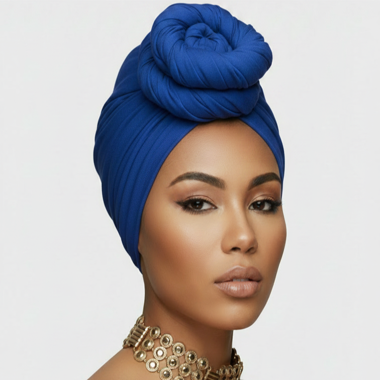 LQQKS Jersey Knit Stretch Head Wrap Scarf 20" x 67" (Magic Scarf) | No-Pin Turban for Natural Hair