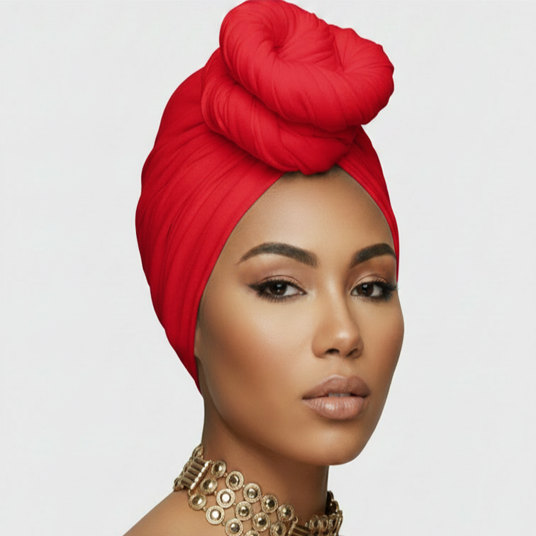 LQQKS Jersey Knit Stretch Head Wrap Scarf 20" x 67" (Magic Scarf) | No-Pin Turban for Natural Hair