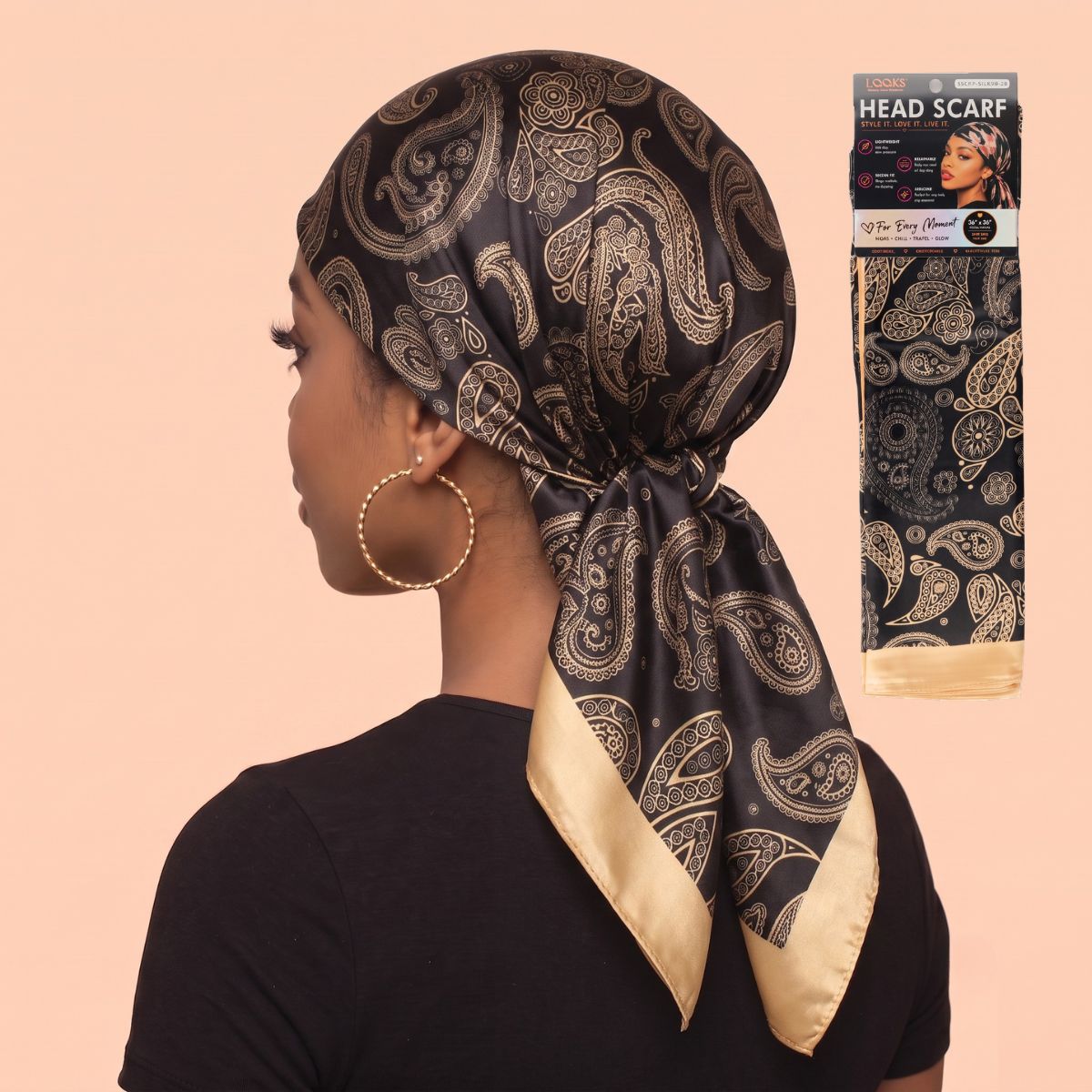LQQKS 36 Inch Head Scarf for Women – Square Hair Wrap & Neck Scarf Silk Feel 28 Styles
