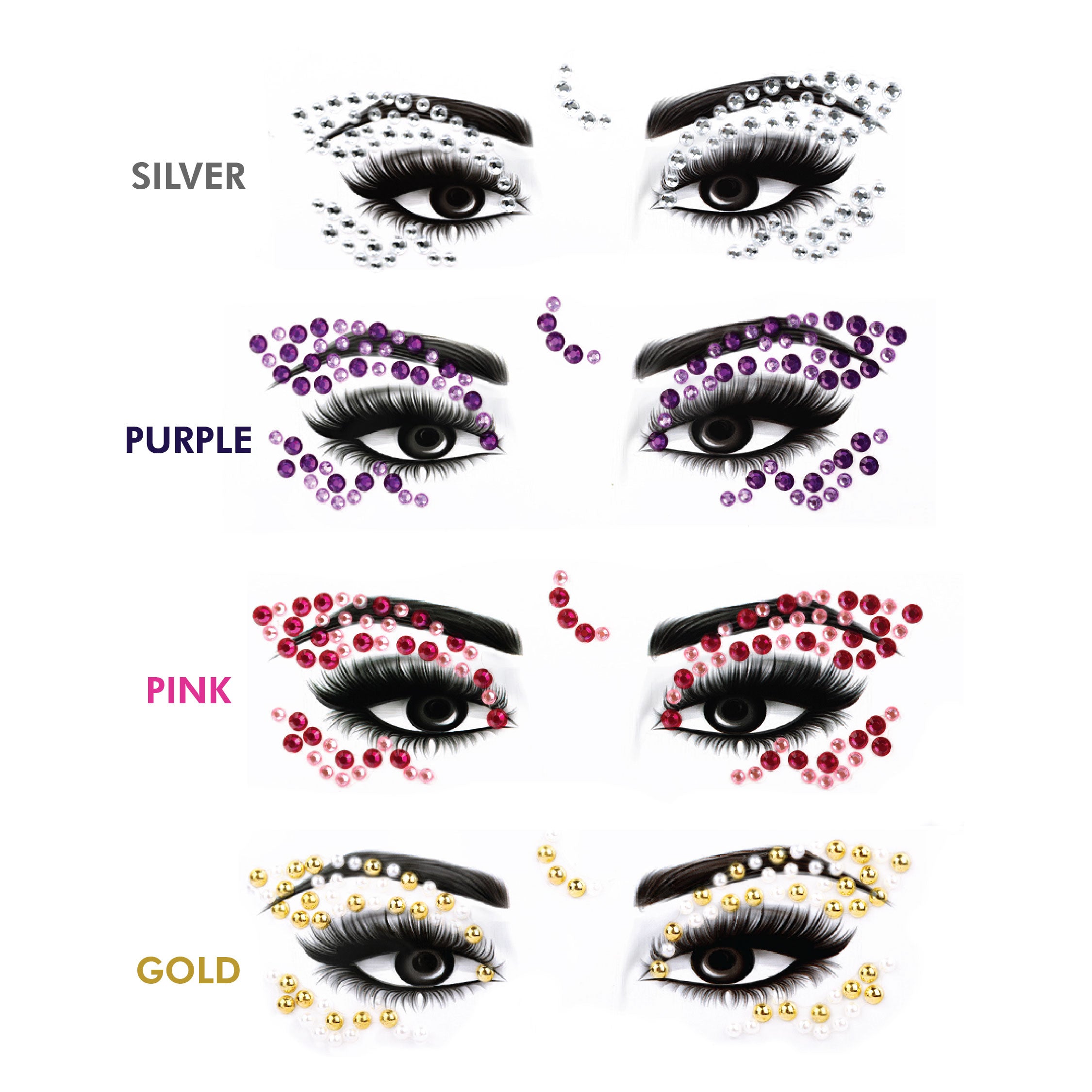 8 Sets Face Gem Stickers - Festival Face Jewels, Rhinestone Makeup Stickers, Body Gems for Parties, Raves & Cosplay