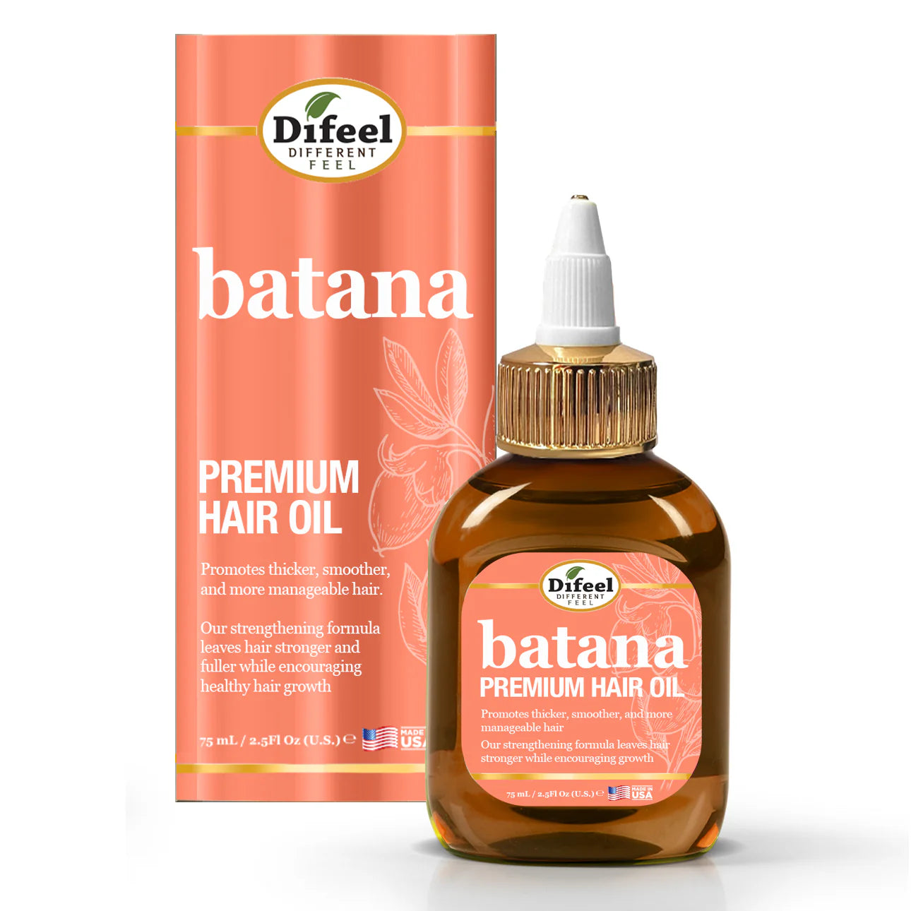 Difeel Batana Premium Hair Oil – 2.5oz Travel Size | Hair Growth & Repair