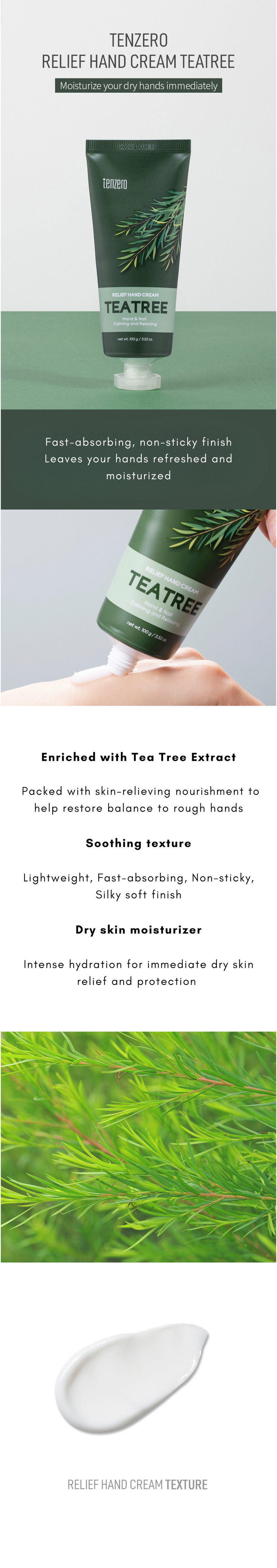 Tea Tree Moisturizing Hydrating Relief Hand Cream