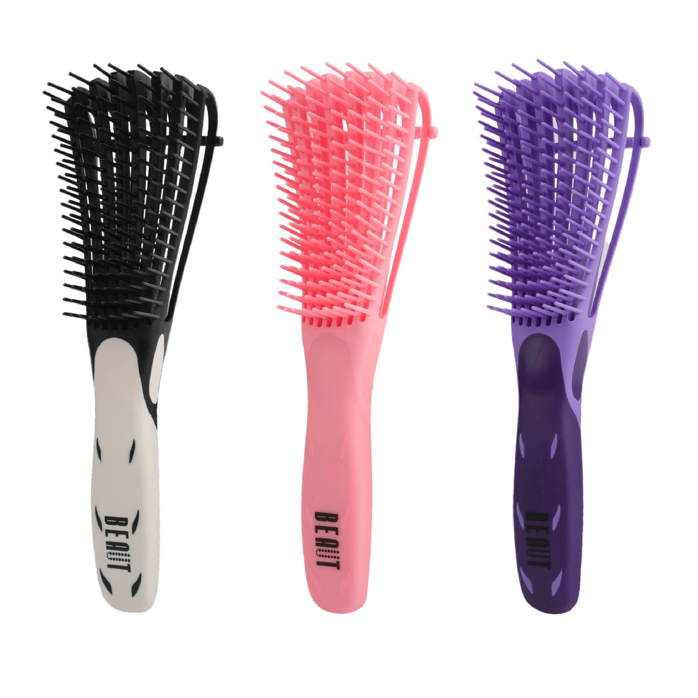 Beaut Deluxe EZ Detangling Brush – Flexible Bristle Brush for Thick Hair, Types 2A–4C, Gentle Wet & Dry Detangling