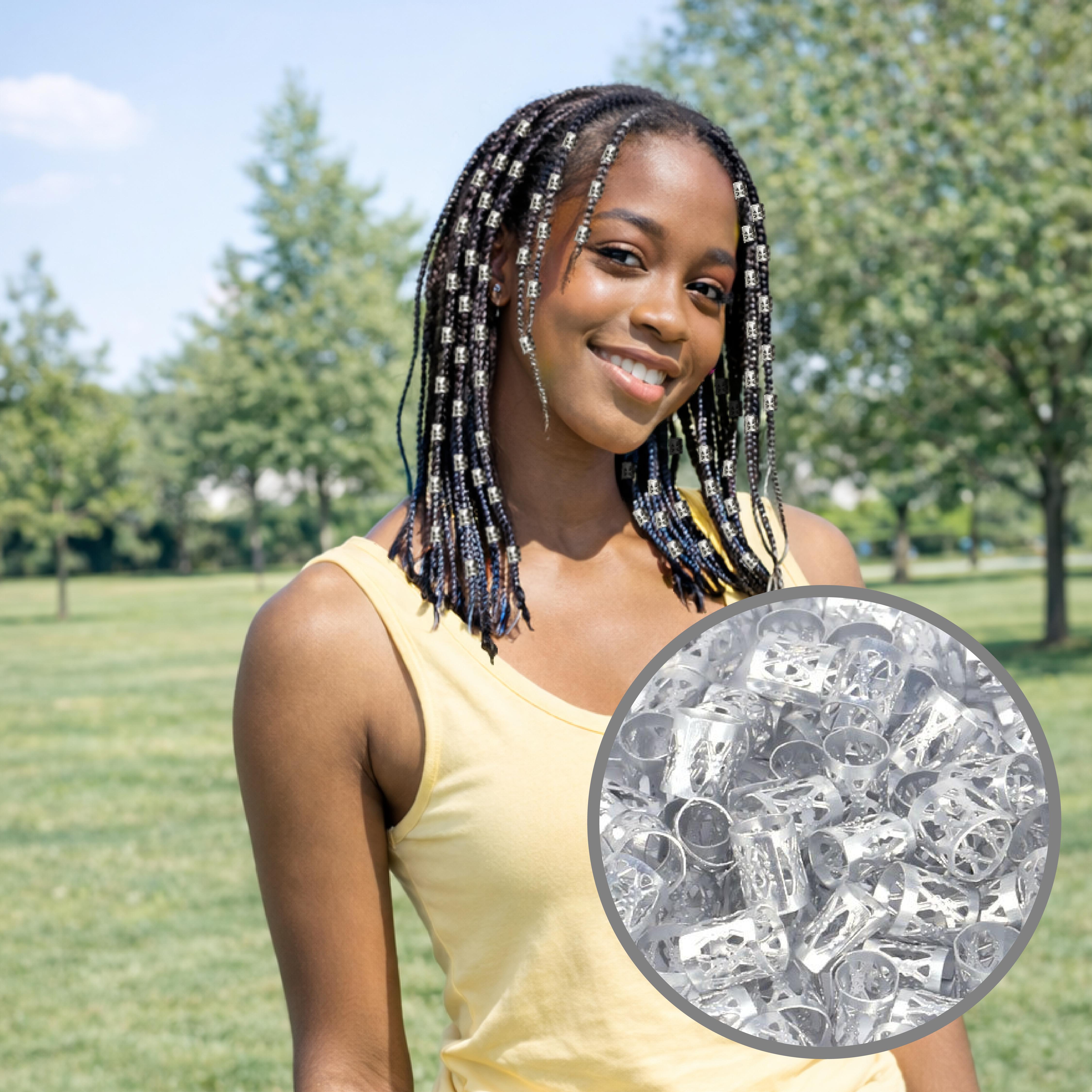 2 Pack Hair Braiding Kit – Mini Hair Clip Beads & Hair Jewelry Set for Braids, Twists & Ponytails | Braid Accessories for Kids & Adults