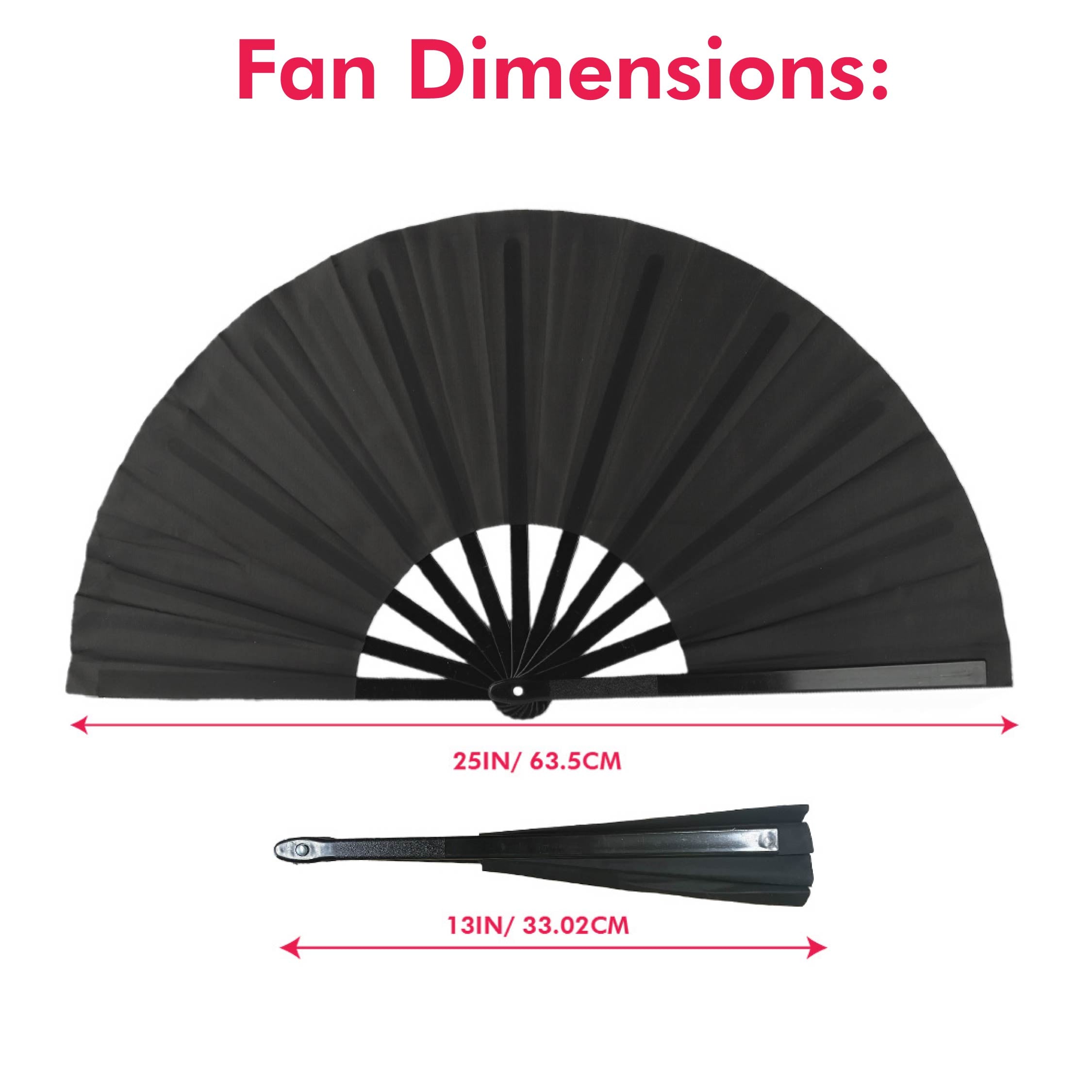 2 Pack Large Folding Clack Fan – Loud Snap Hand Fan for Line Dance, Rave, Festival, Performance, Cosplay, Costume & Cooling