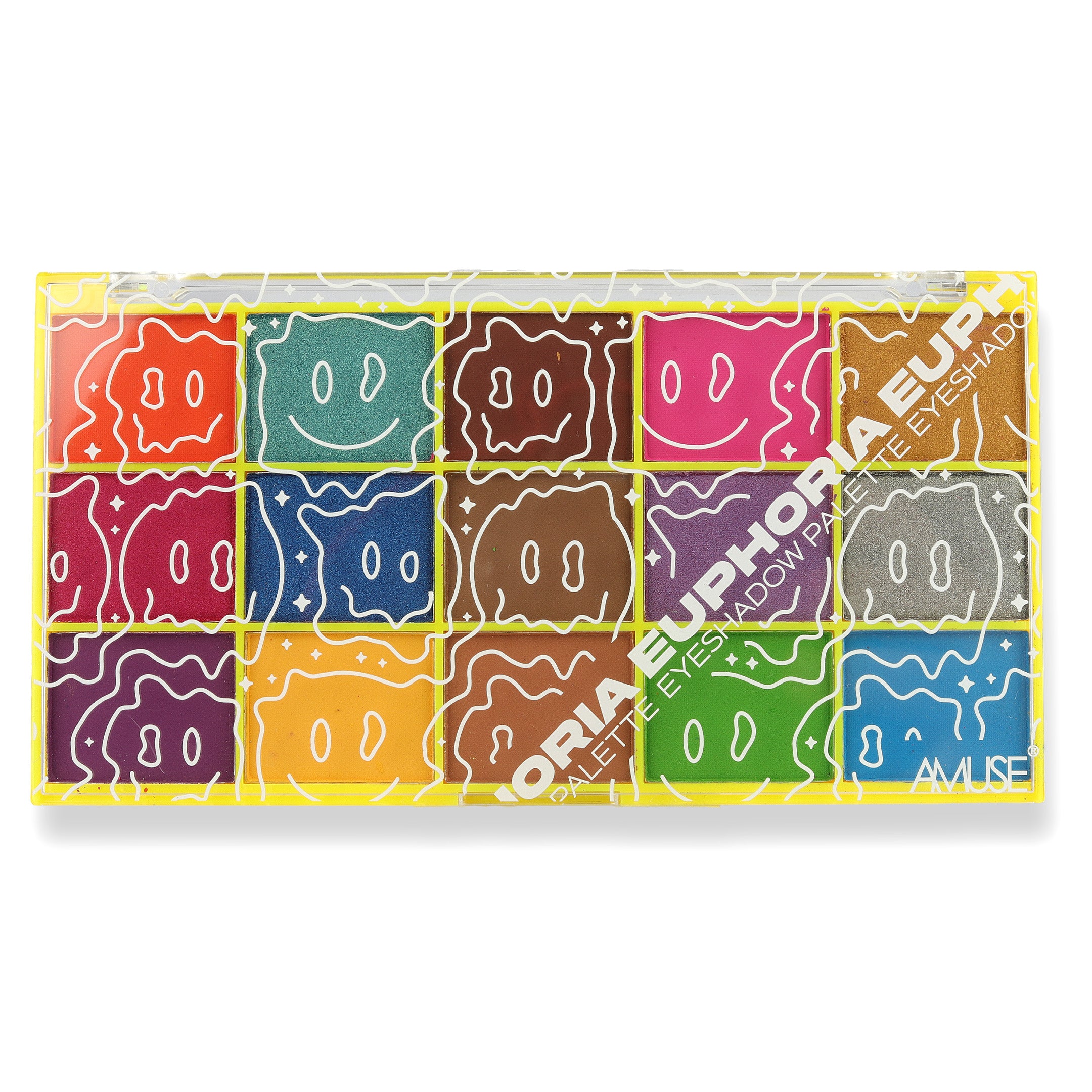 AMUSE Euphoria 15-Color Rainbow Eyeshadow Palette | Matte & Shimmer