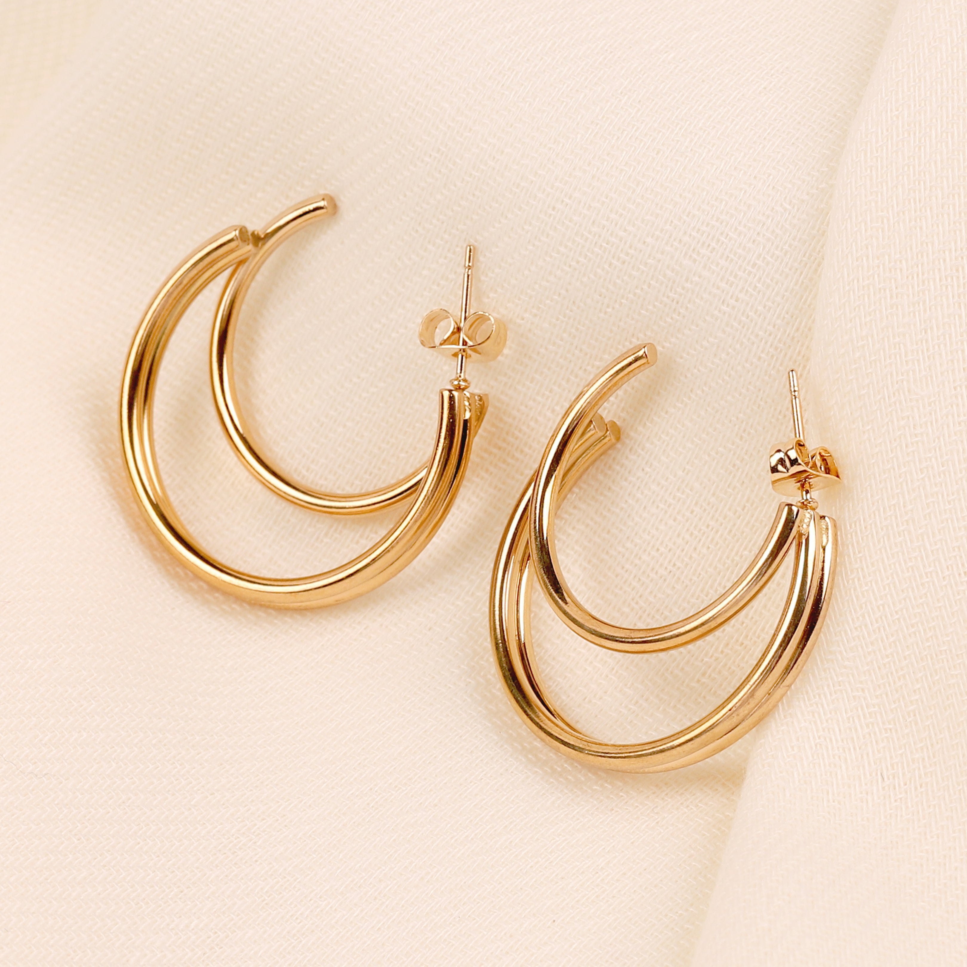 Triple Hoop Deco Earrings