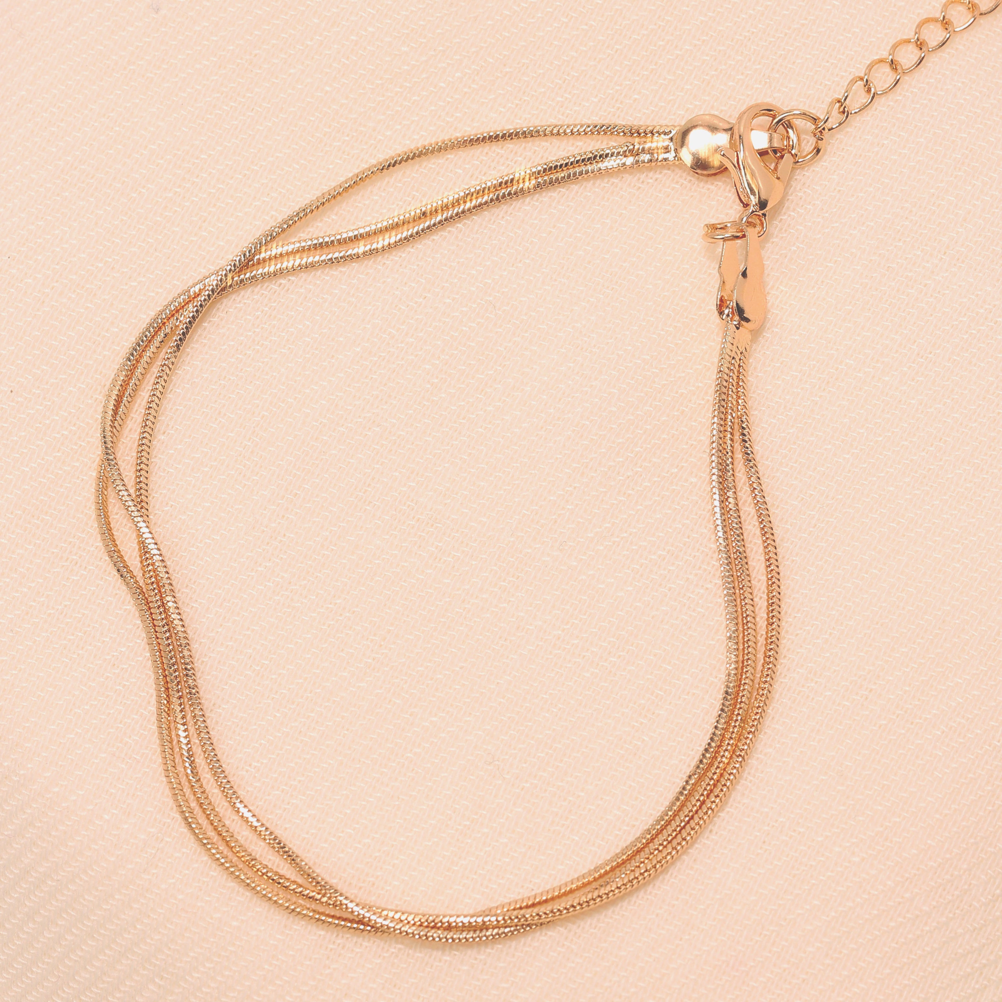 Triple Solid Chain Anklet