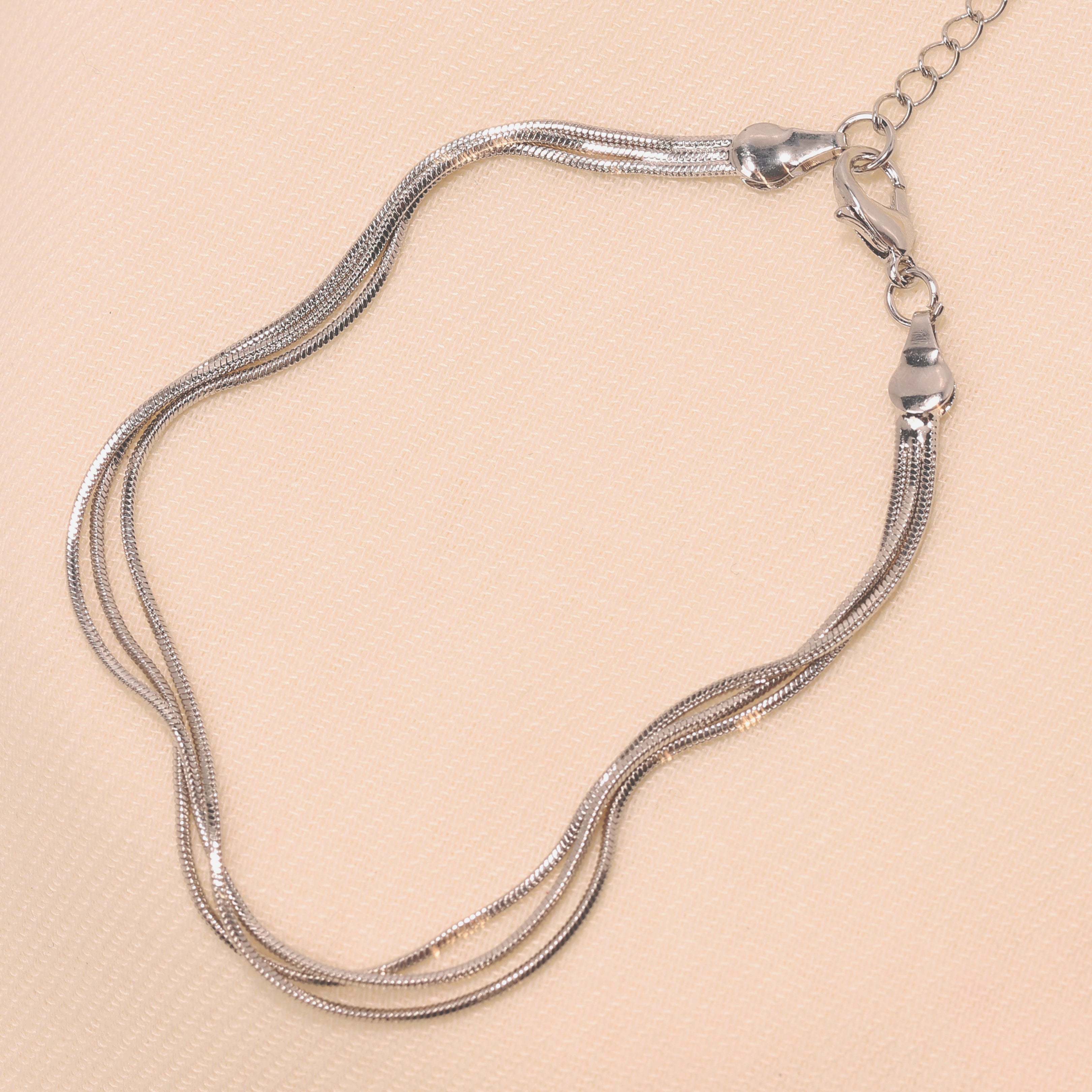 Triple Solid Chain Anklet