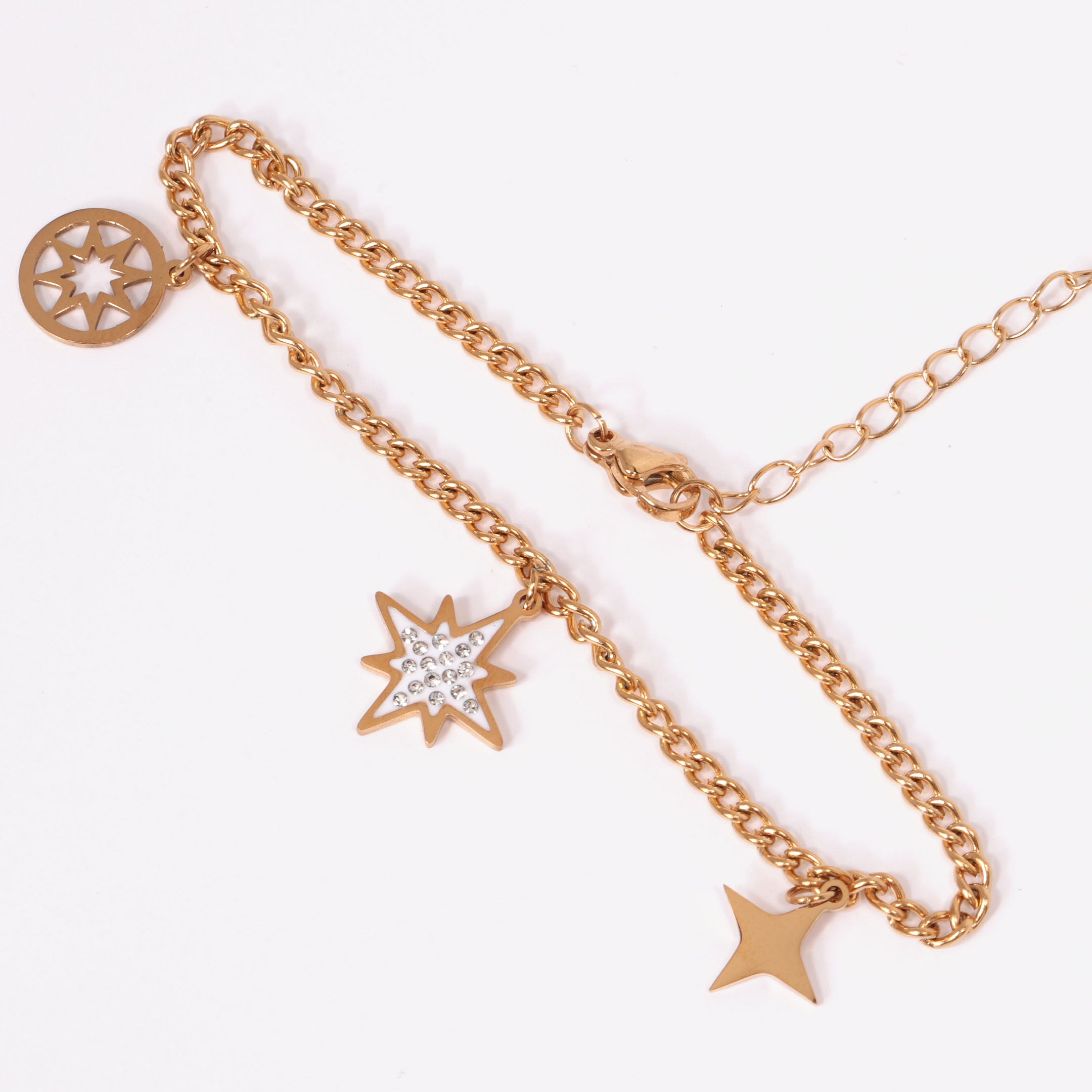 Rhinestone Star Decor Chain Bracelet