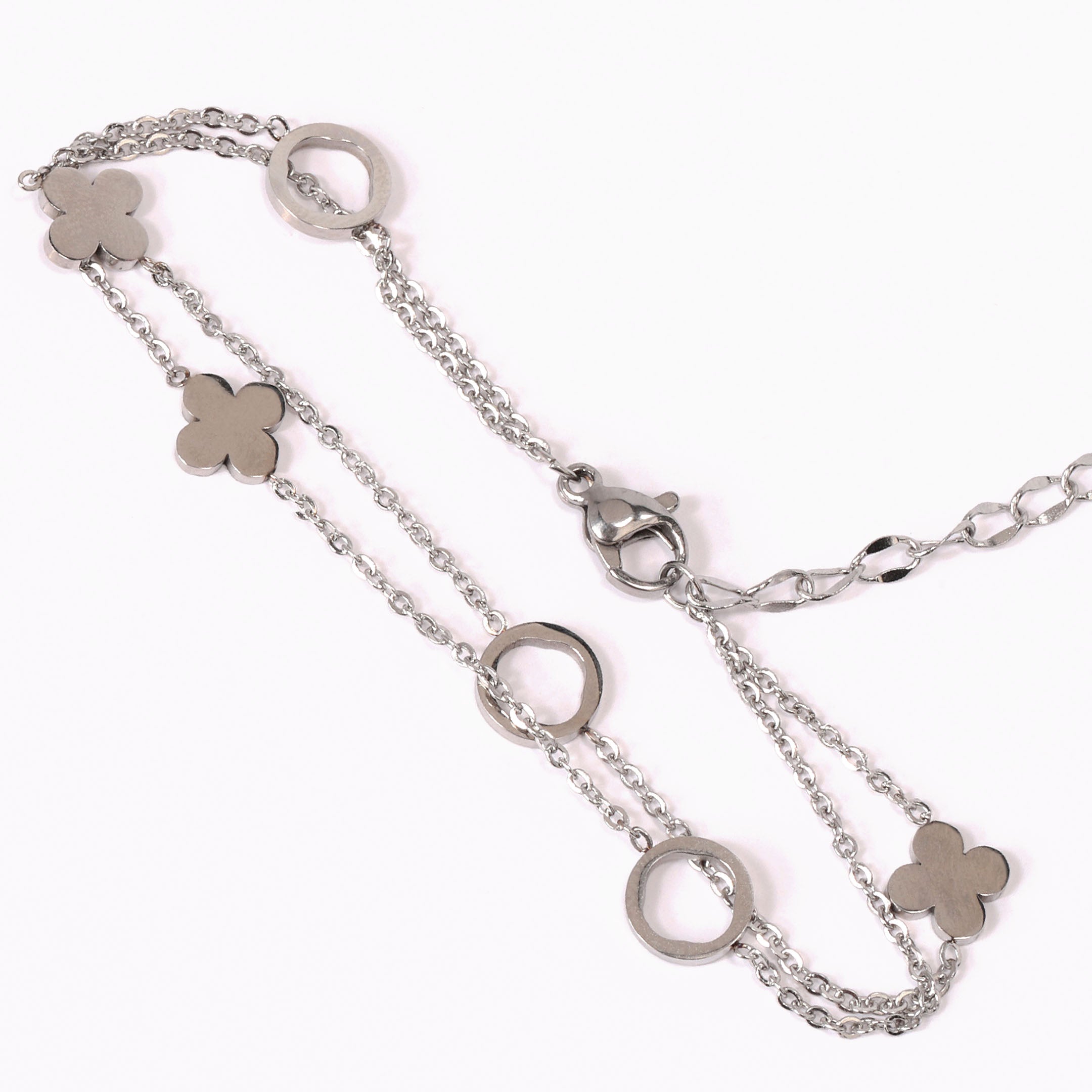 Clover Charm Layered Bracelet