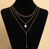Star & Ball Charm Layered Necklace