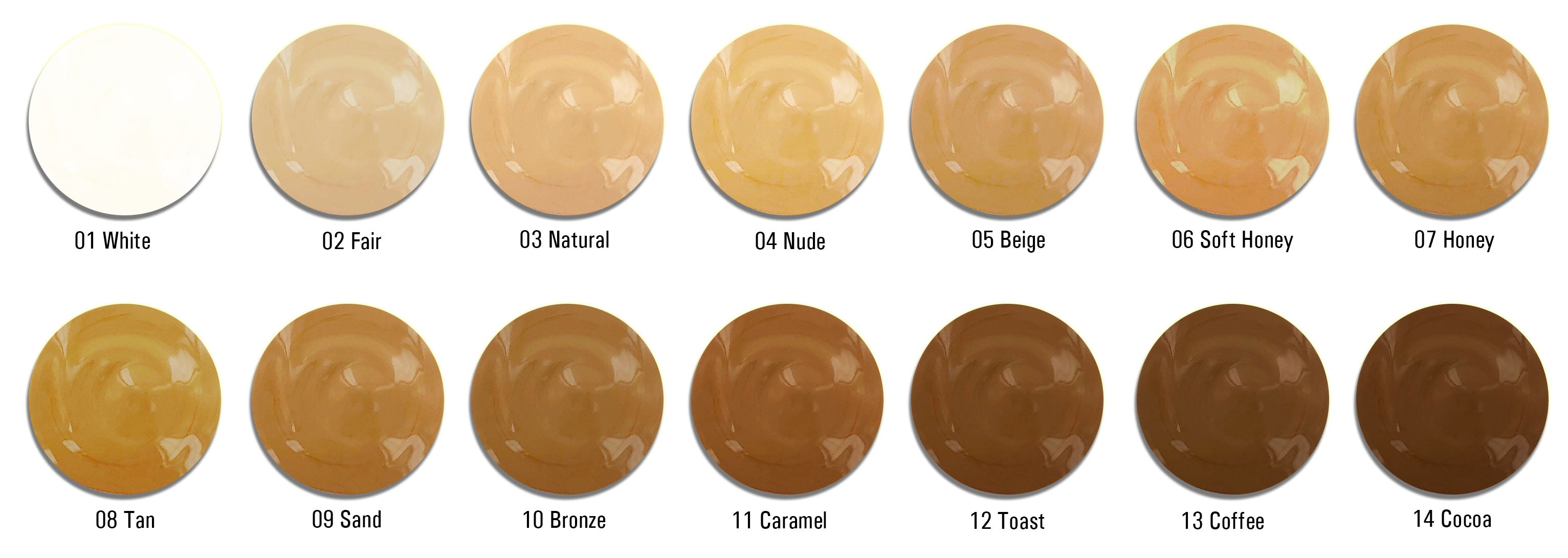 Ashley Lee Liquid Foundation w/ SPF 25 Color Chart