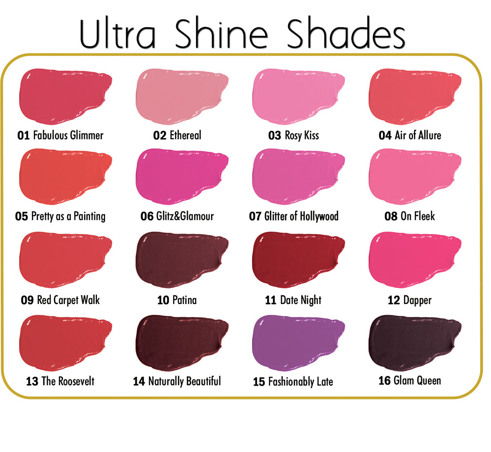 Ashley Lee ColorKiss UltraShine Color Chart